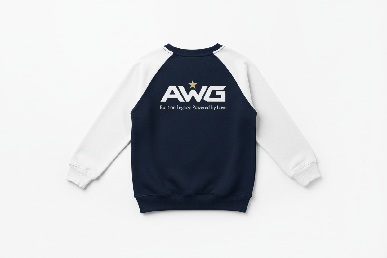 AWG Kids Raglan Sweatshirt | Authenticity · Wisdom · Growth