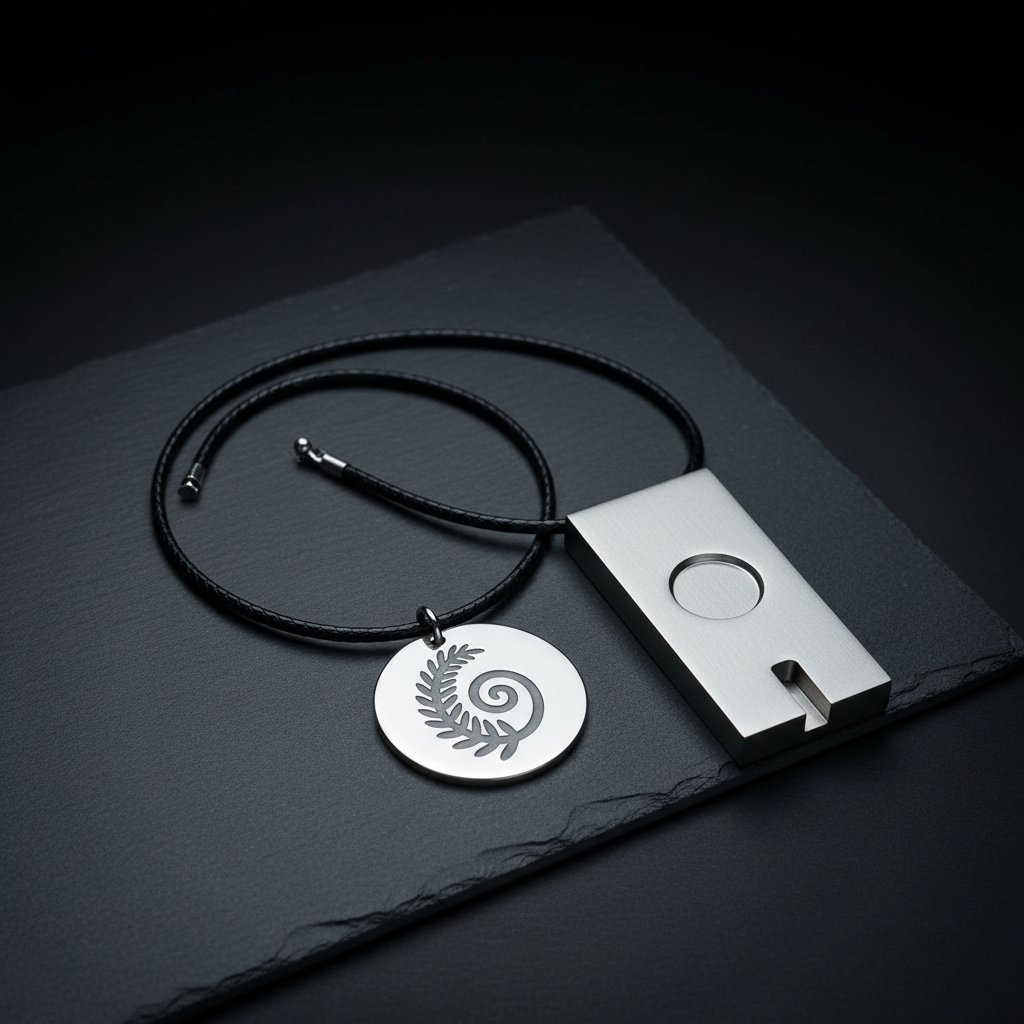 AYA Kids Necklace — Titanium & Black